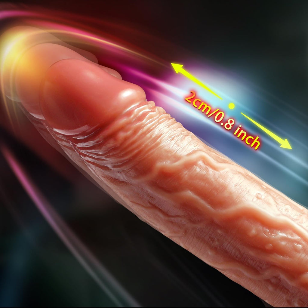 Realistischer C-44 Dildo mit Thrusting und Vibration, pulsierender Penis für abwechslungsreiche sexuelle Lust, detailreiche Oberfläche