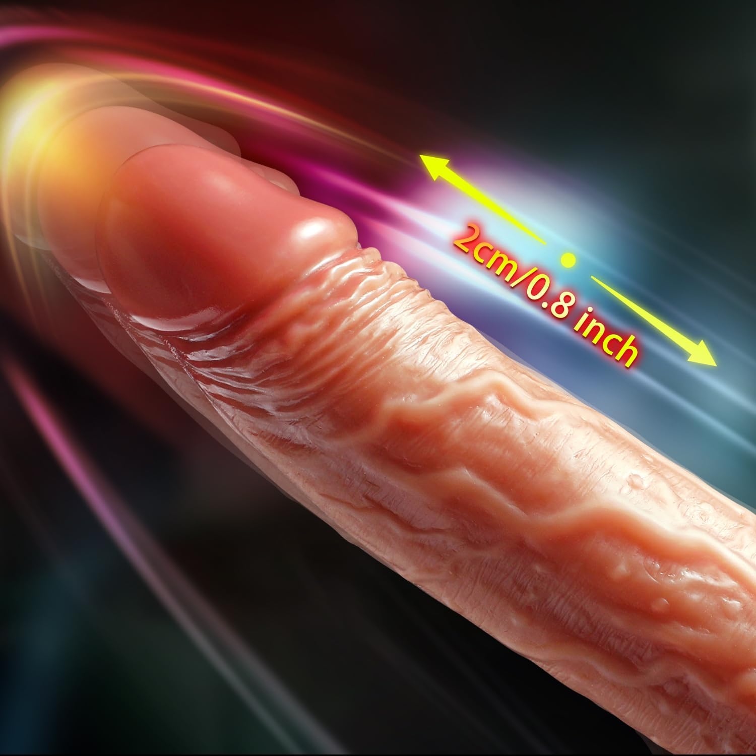 Realistischer C-44 Dildo mit Thrusting und Vibration, pulsierender Penis für abwechslungsreiche sexuelle Lust, detailreiche Oberfläche