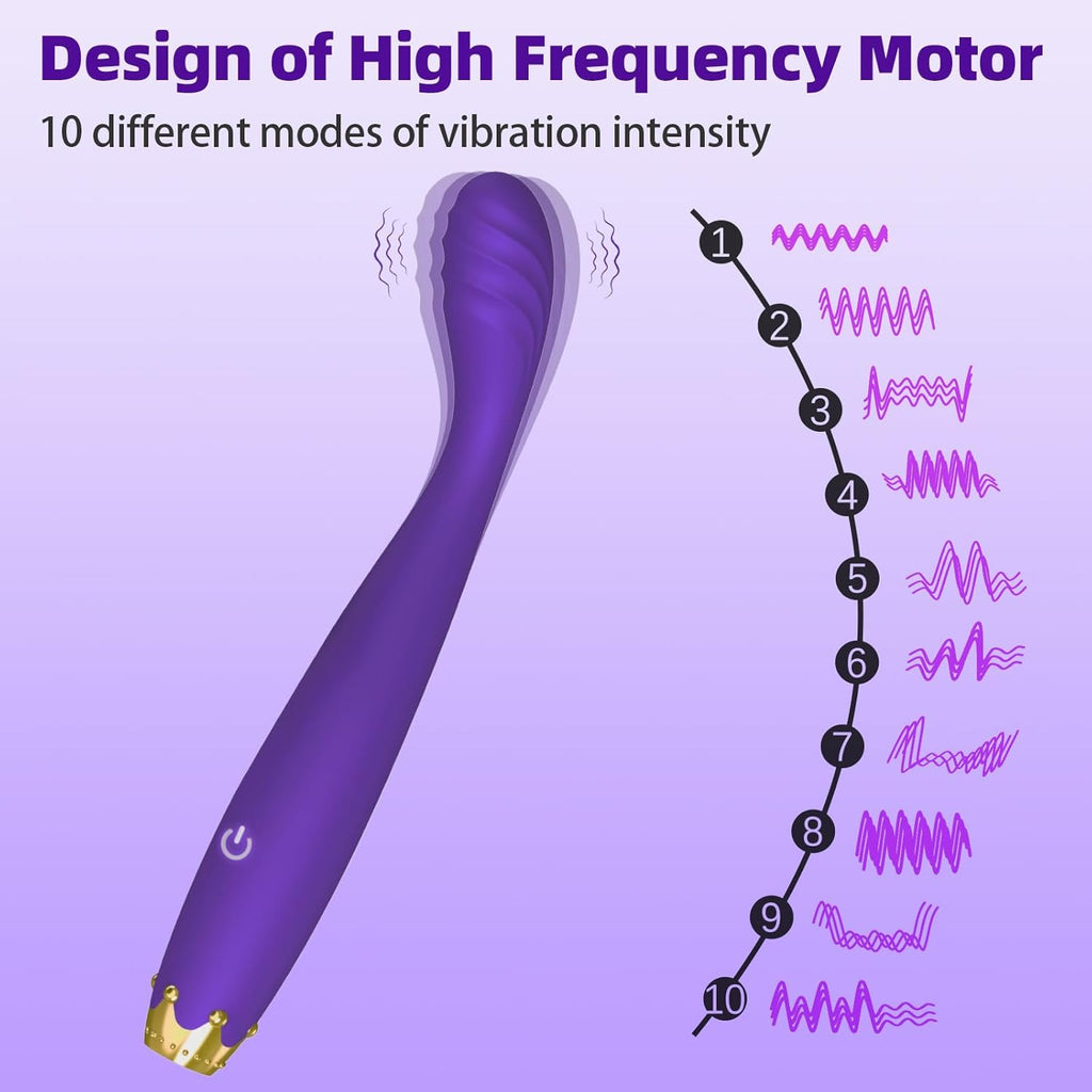 GoldenCrown Wave G-Spot Vibrator by F-43, close-up of sleek gold silicone design with wave texture and curved shape for G-spot stimulation