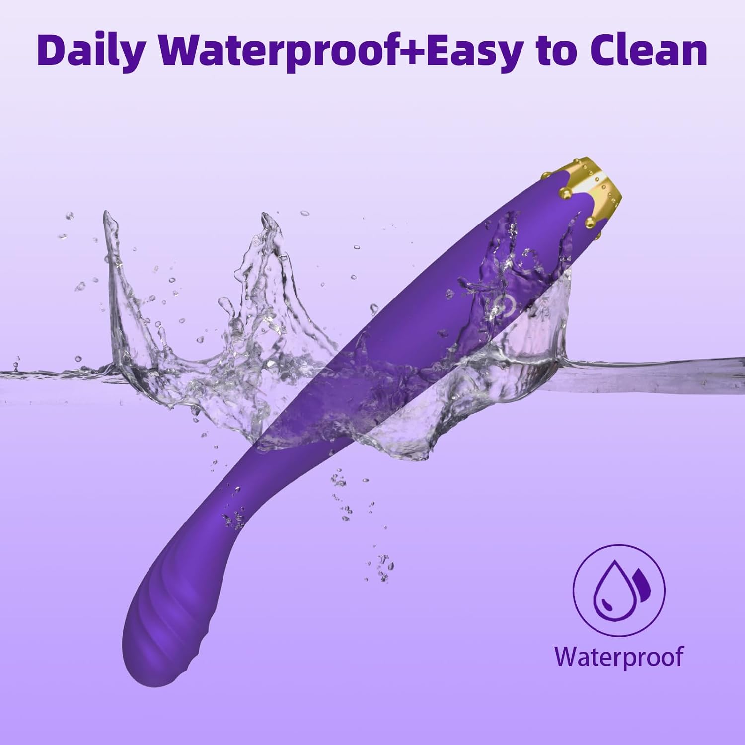 GoldenCrown Wave G-Spot vibrator by F-43, showcasing smooth gold finish and ergonomic design for targeted pleasure.