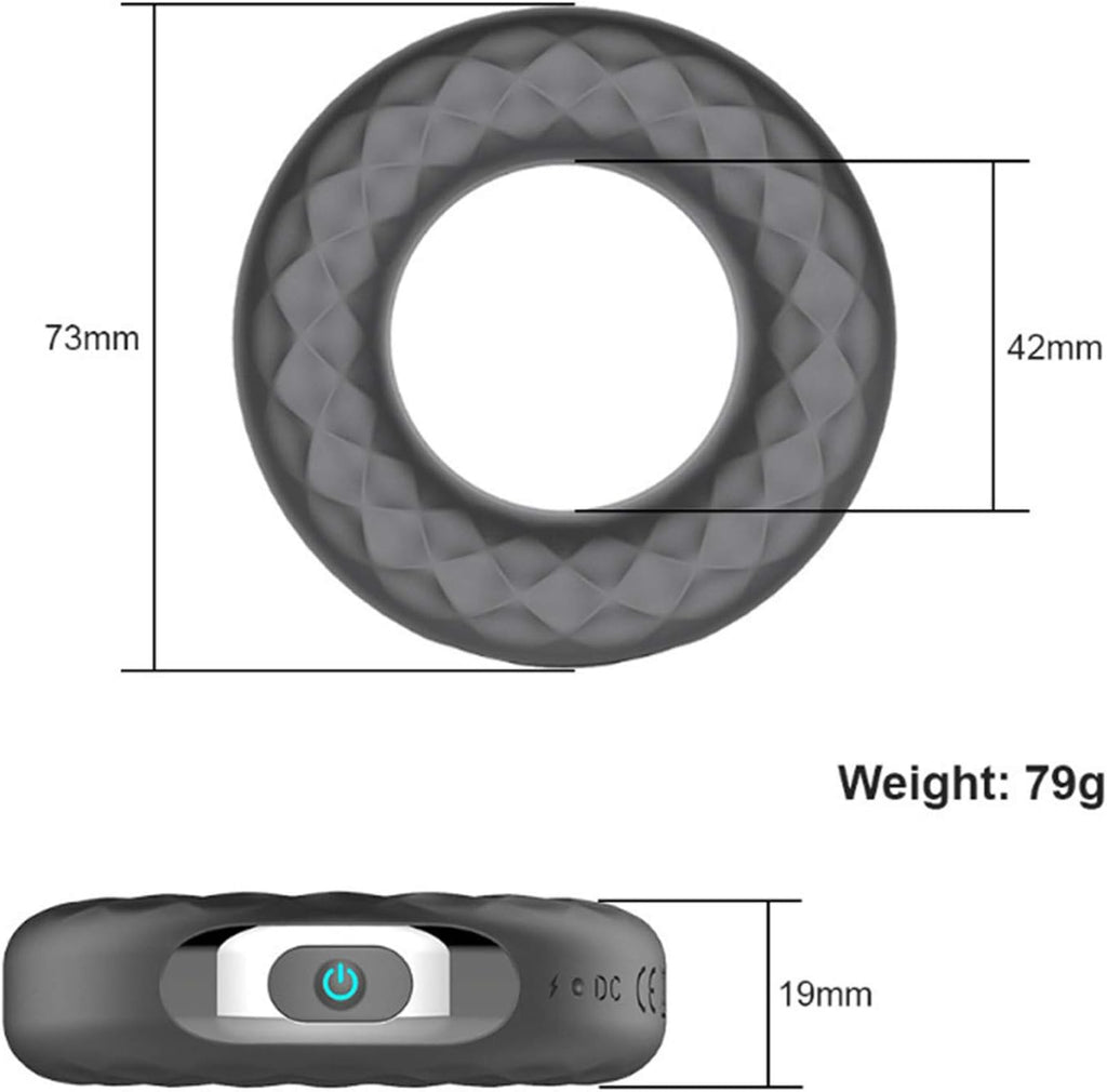 A-44 LED cock ring with 10 vibration modes and LED display, designed for enhanced intimacy and adjustable stimulation.
