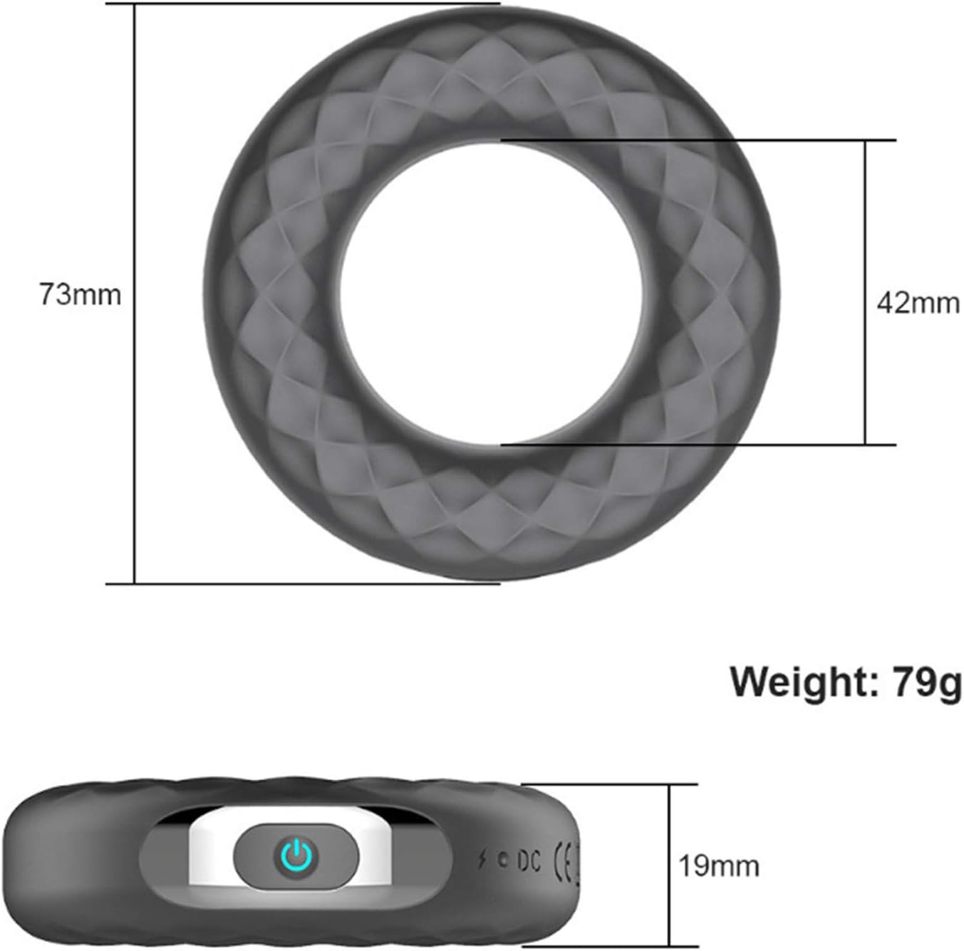A-44 LED cock ring with 10 vibration modes and LED display, designed for enhanced intimacy and adjustable stimulation.