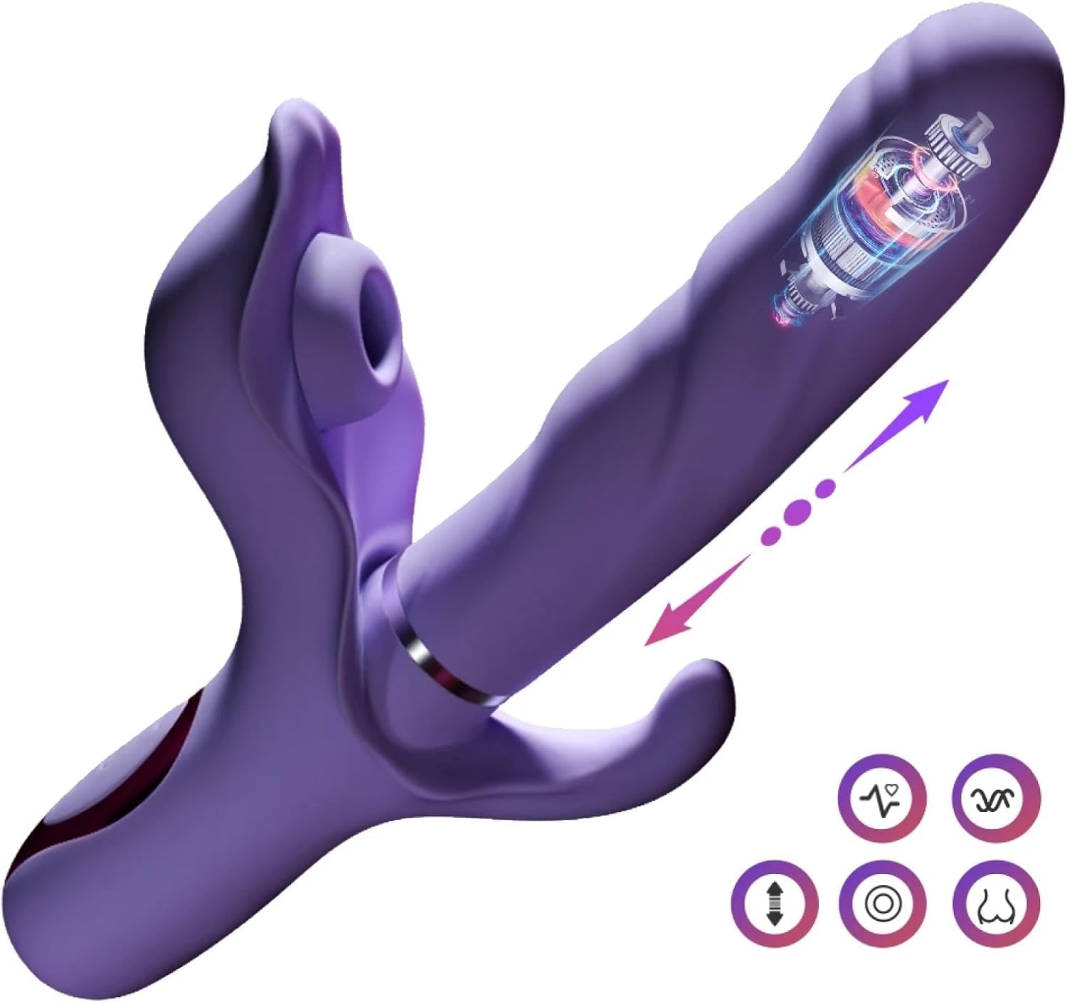 Delfin-Vibrator D-34 Dolphin Slap & Suck with textured surface and flexible design for stimulating sensations.