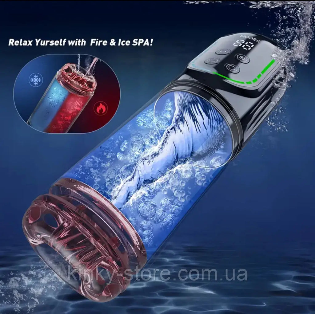 A-34 9-in-1 Hurricane male masturbation toy showing textured sleeve and sleek design for enhanced pleasure.