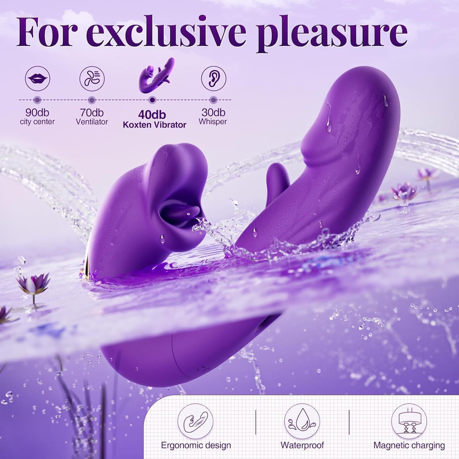 A-52 WhisperTongue 3-in-1 device showing its sleek design and multiple features for versatile use.
