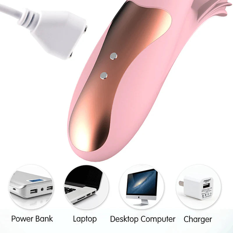 C-32 BlossomHeat Digital Warming Petal Rabbit Vibrator with textured petals and dual motor for enhanced pleasure.