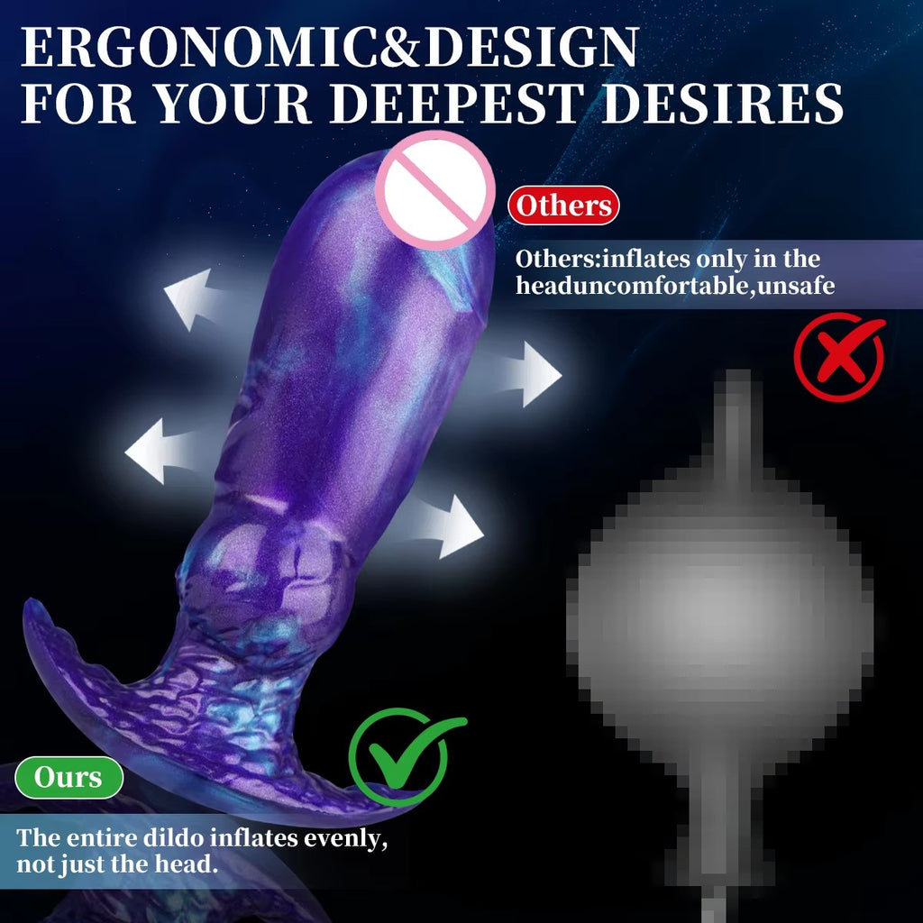 Inflatable fantasy dildo in vibrant violet color from C-45, designed for immersive pleasure and customizable size.
