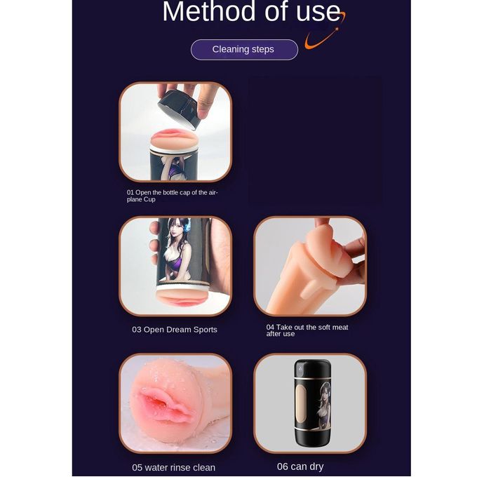 A-39 Anime Lippen automatic masturbator with realistic lips design, showing the textured silicone surface and sleek shape.