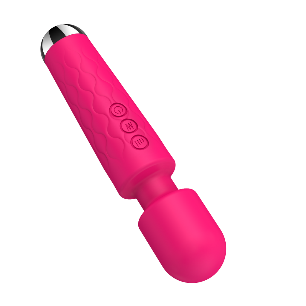 E-410 PulseHarmony Wand Vibrator in vibrant purple, showing its sleek design and ergonomic handle for targeted pleasure.