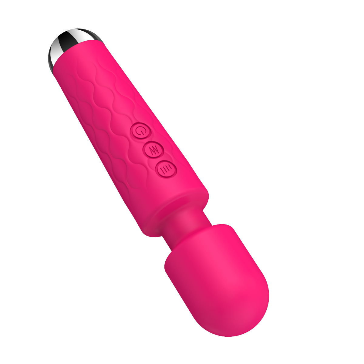 E-410 PulseHarmony Wand Vibrator in vibrant purple, showing its sleek design and ergonomic handle for targeted pleasure.