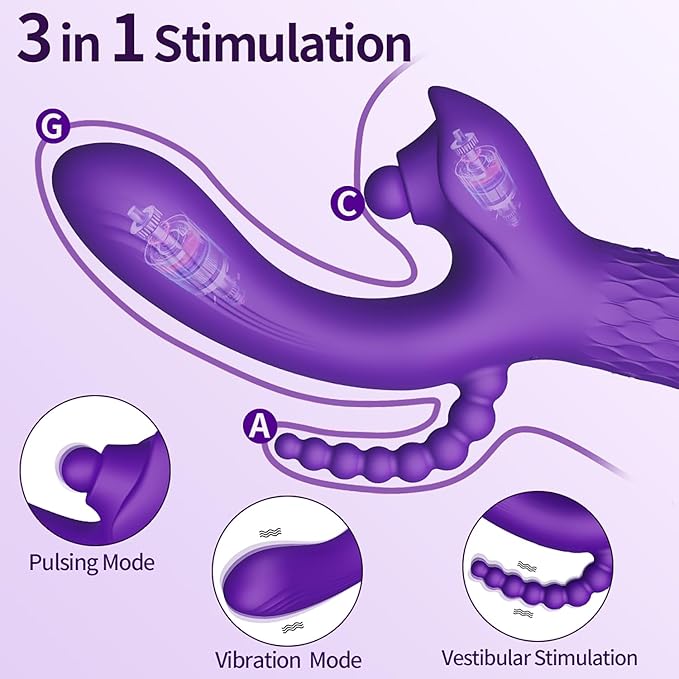 A-35 Triple Tease Vibrator with multiple textured tips in vibrant pink, designed for versatile pleasure experiences.
