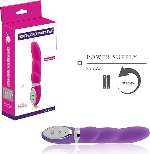 VelvetRipple Wavy Silicone Vibrator by D-36, showcasing its smooth, wavy textured surface and compact ergonomic design.