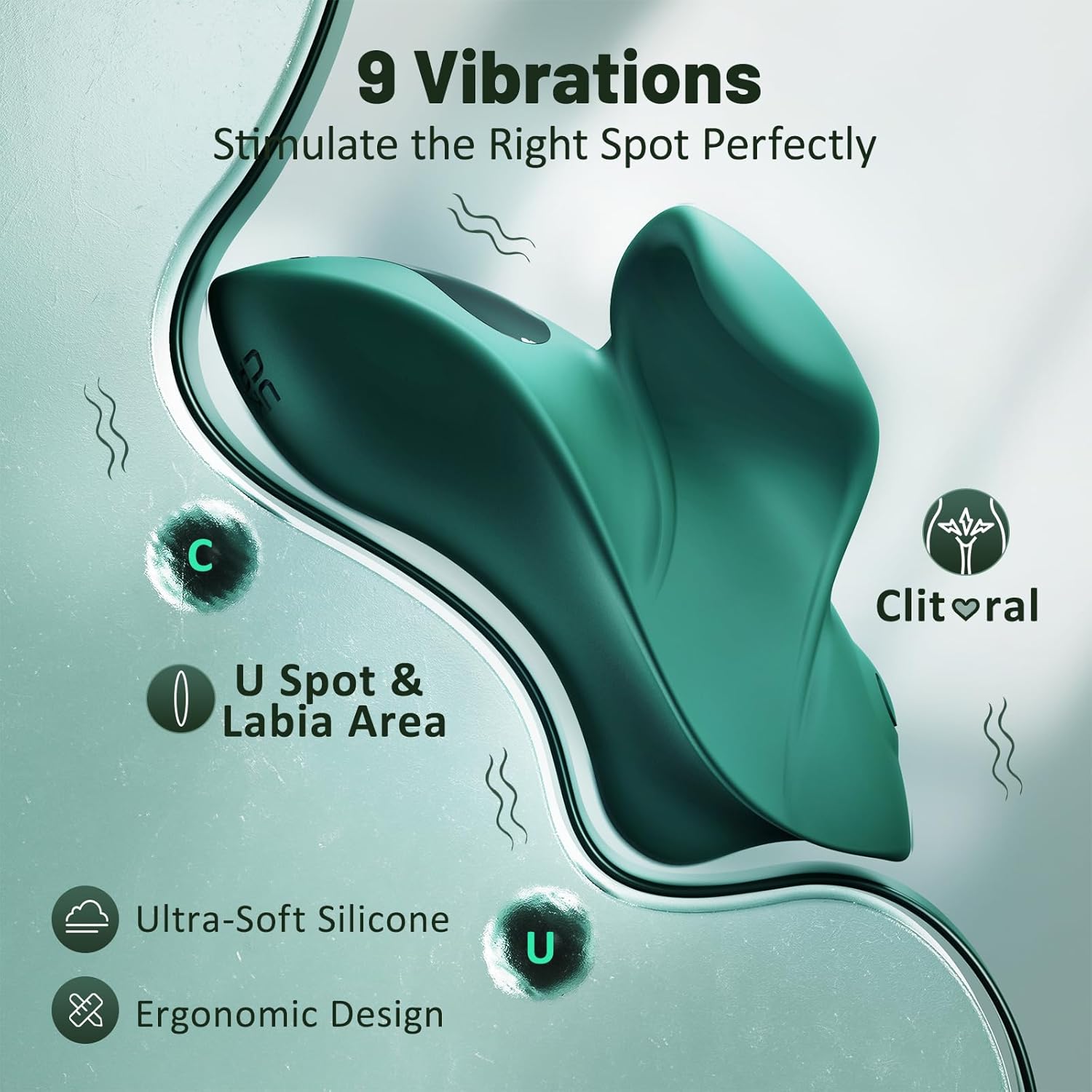 E-26 Mini-Vibrator "Schmetterlingsblätter" with butterfly-shaped design, small size, and smooth surface for personal pleasure.
