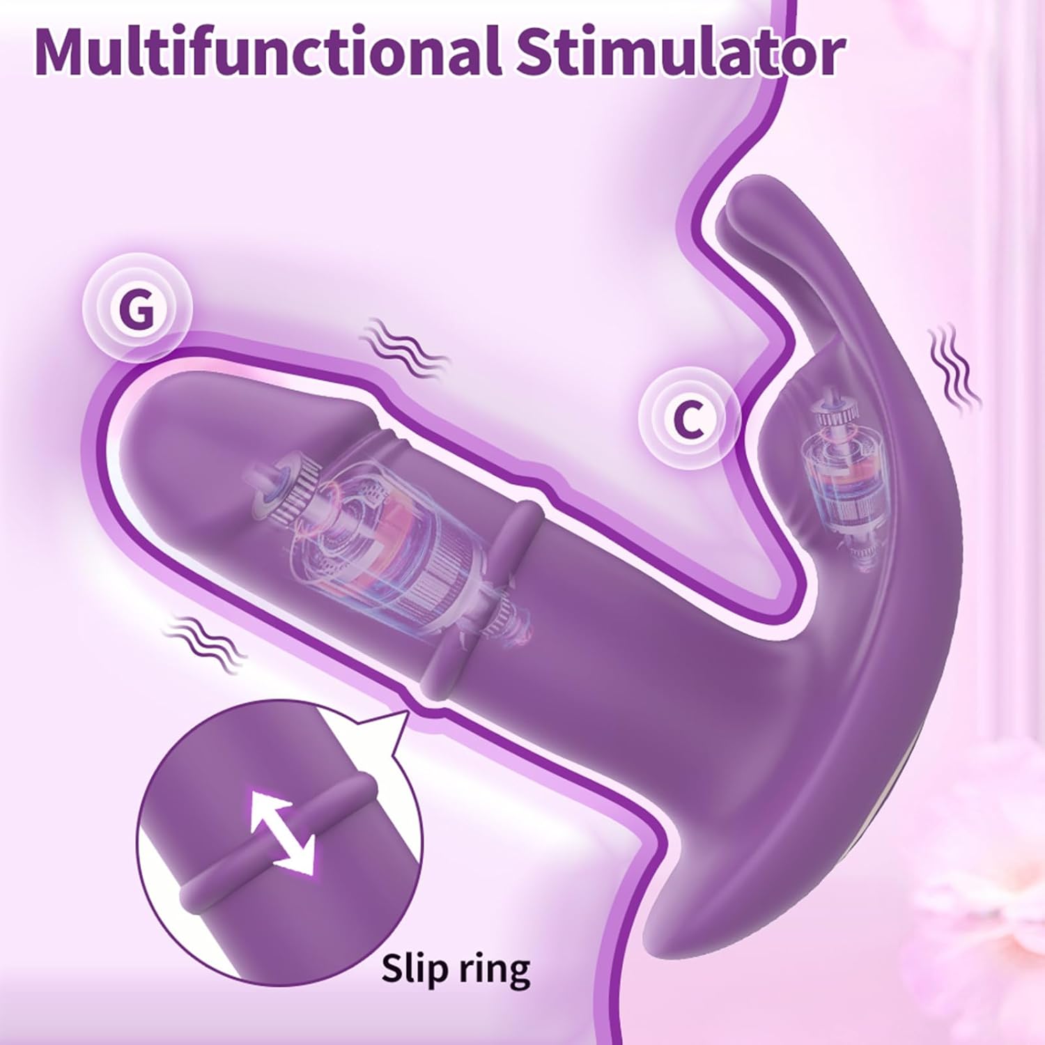 F-41 dual pleasure ring vibrator featuring two vibrating rings and textured surfaces for enhanced intimate stimulation.