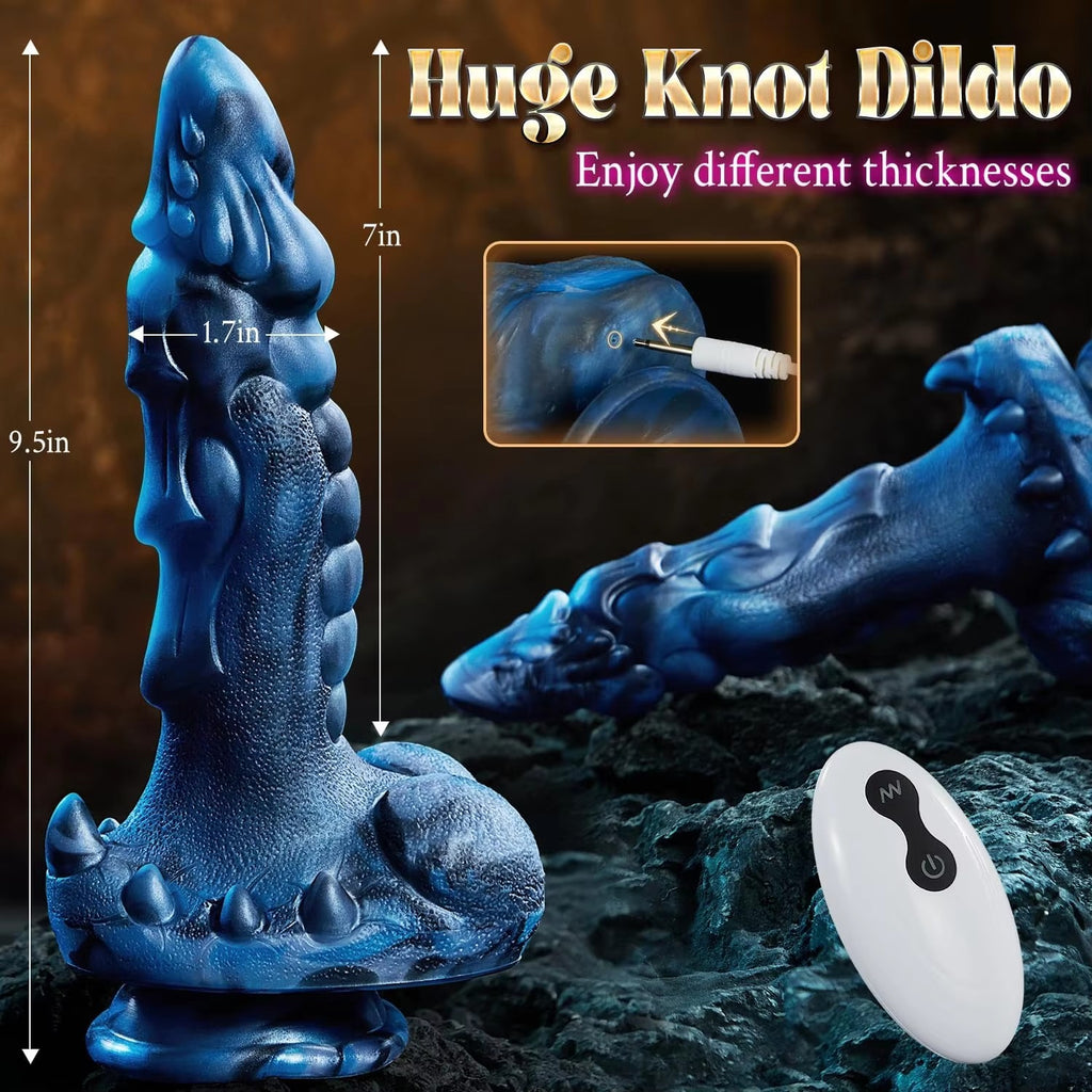 Blue dragon fantasy monster dildo from F-33, detailed sculpted design with textured surface, realistic appearance, and vibrant blue color.