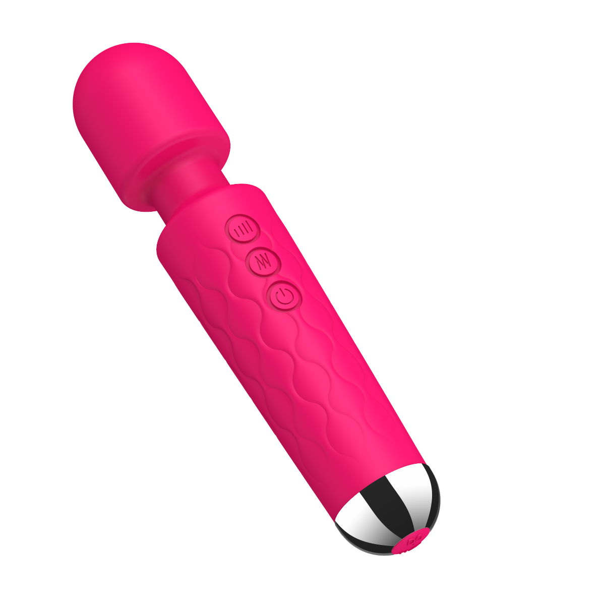 E-410 PulseHarmony Wand Vibrator in purple, showing smooth ergonomic design and textured surface for targeted stimulation.