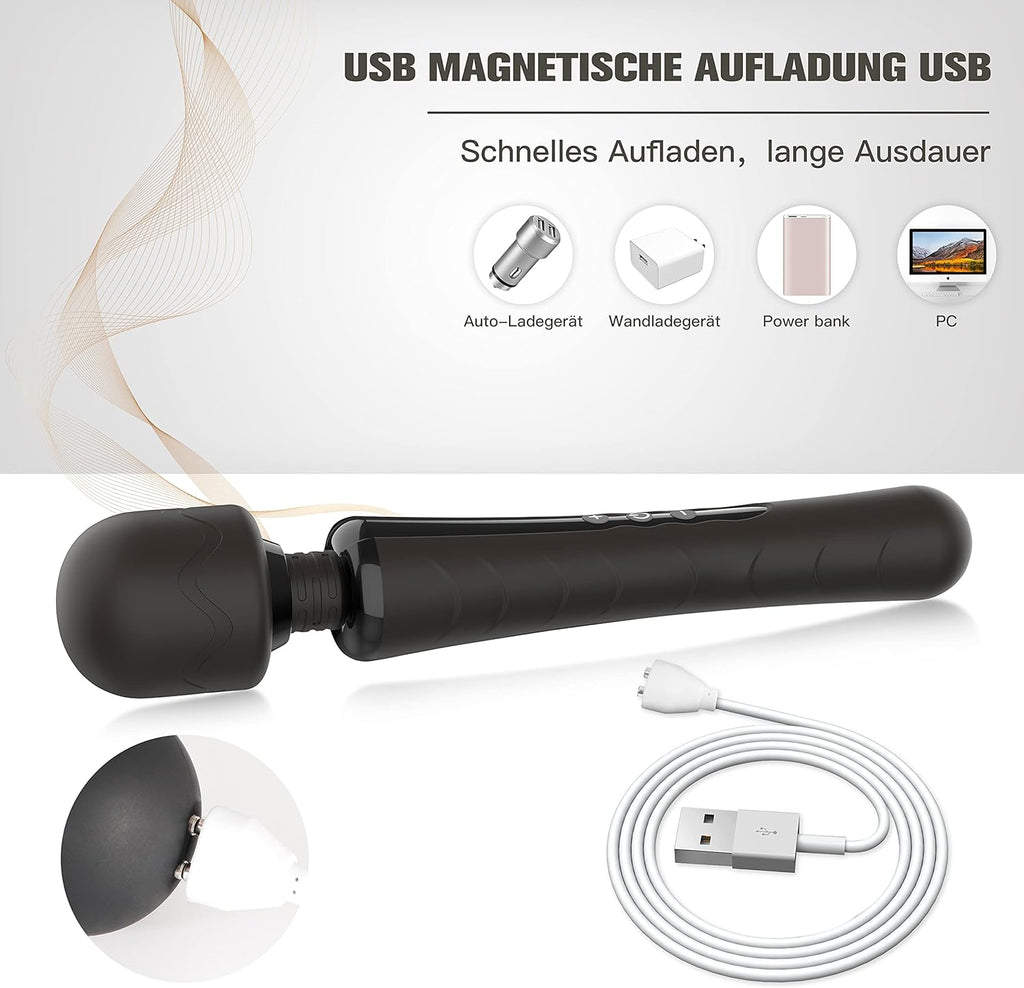 E-49 LuckyBeast Mini Wand Massager with warming feature, compact handheld device for muscle relief and relaxation.