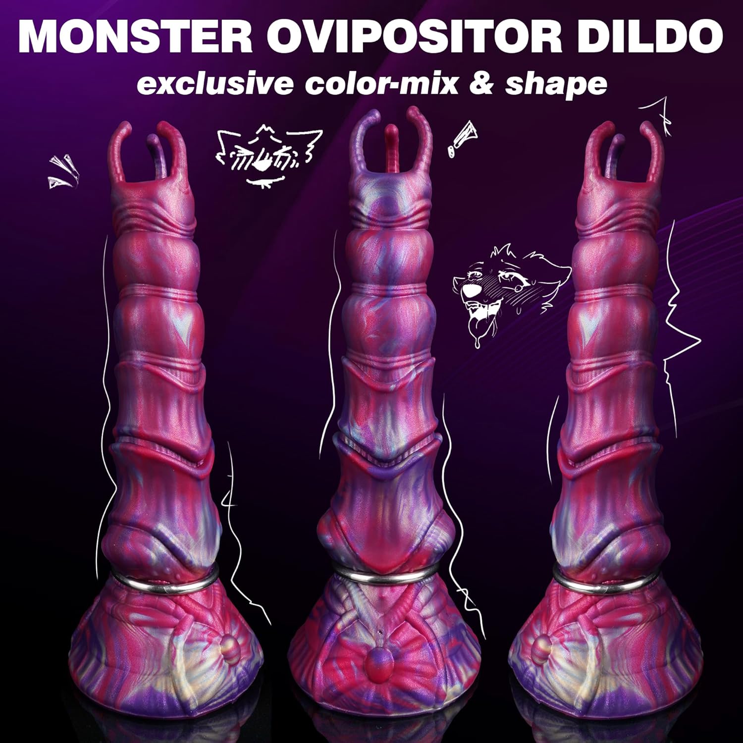 B-33 inflatable dragon-shaped ovipositor dildo called Monster Ovipositor Dragon, featuring detailed dragon design and realistic texture.