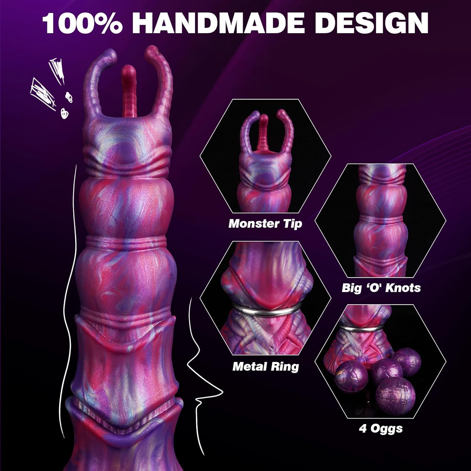 B-33 Monster Ovipositor Dragon inflatable dragon-shaped dildo with detailed design and vibrant colors for adult pleasure use.