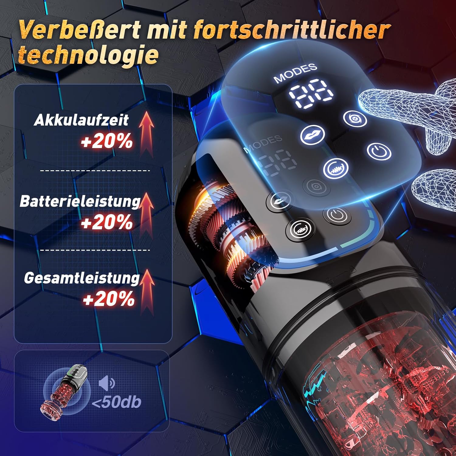 A-34 9-in-1 Hurricane automatic masturbator with multiple attachments and textured interior for enhanced pleasure.