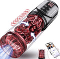 A-34 9-in-1 Hurricane automatic male masturbator with multiple textured sleeves and sleek black design.