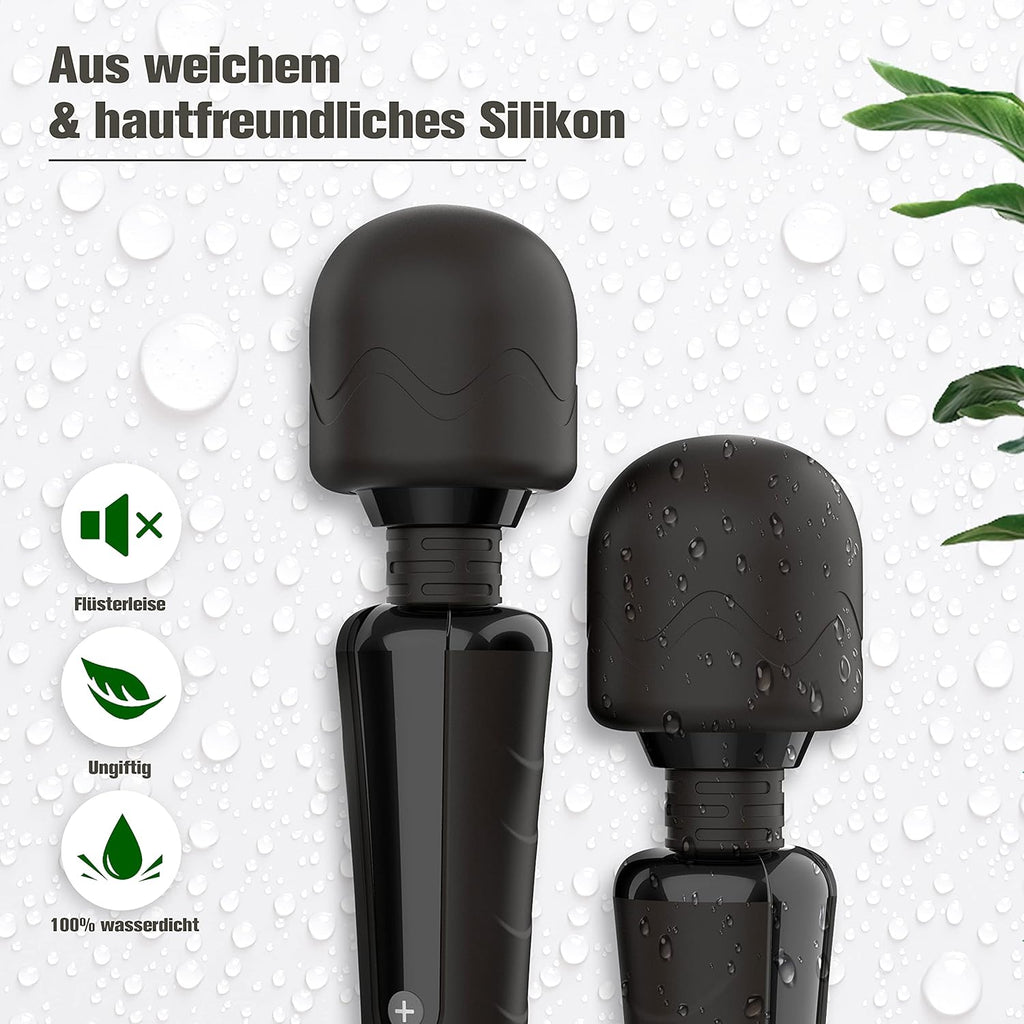 E-49 LuckyBeast Mini Wand Massager with warming feature, compact handheld device for soothing muscle relief.