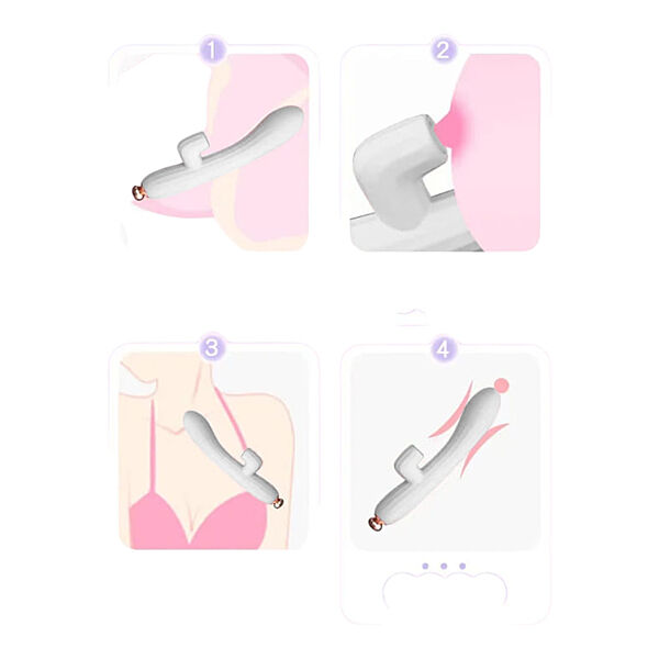 VelvetBloom Adjustable Air-Pulse Rabbit Vibrator by D-41 showing a sleek, pink silicone body with control buttons and textured surface.