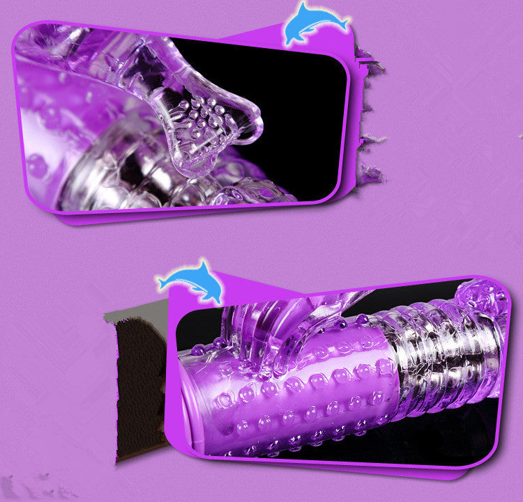 CrystalPearl F-36 rotating thrusting rabbit vibrator with crystal details, dual motors, and flexible design for enhanced pleasure.