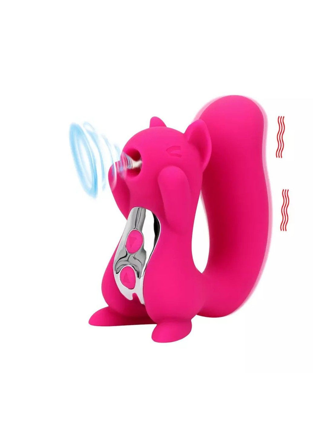 Colorful squirrel-shaped dildo from D-41's Verspieltes Eichhörnchen Doppelter Ekstase collection, featuring playful design and dual stimulation.
