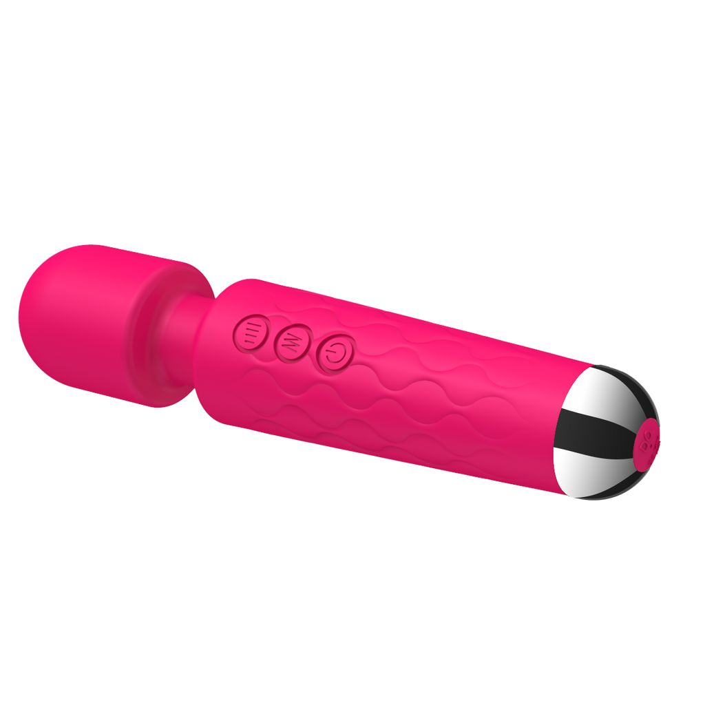 E-410 PulseHarmony Wand Vibrator with ergonomic handle and smooth silicone surface for targeted pleasure.