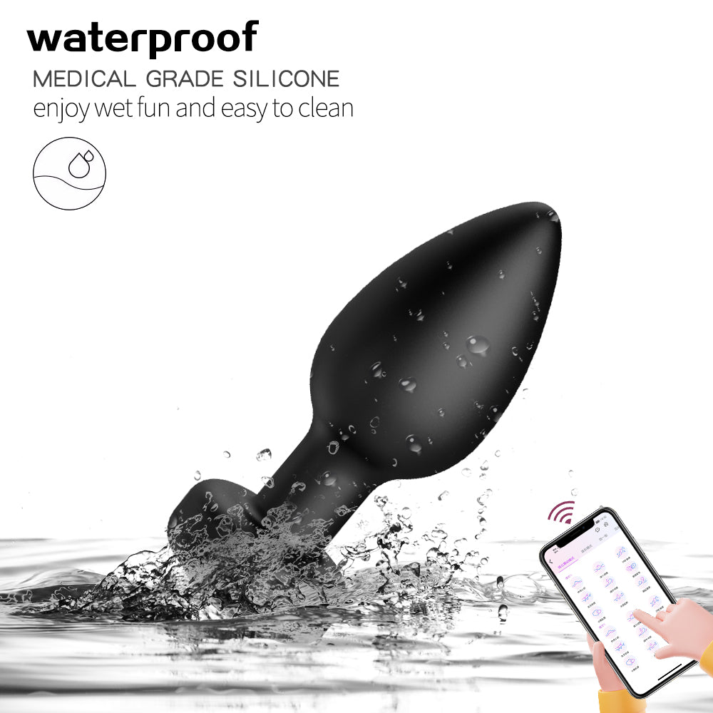 F-32 EchoPulse Anal Thruster with sleek design, showing the textured silicone surface and ergonomic shape for comfortable use.