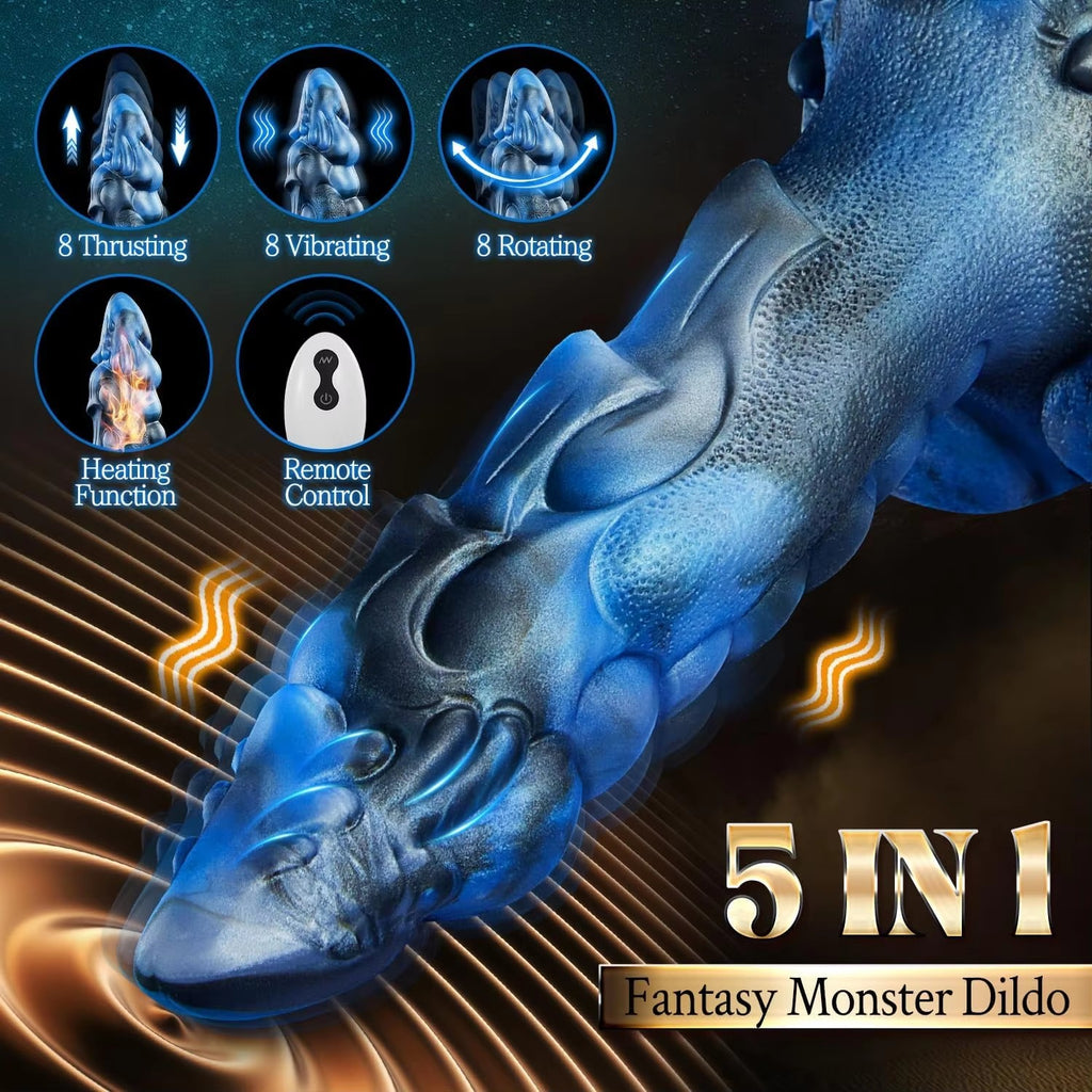 Blue dragon fantasy monster dildo by F-33 featuring detailed, textured design and realistic shape for adult pleasure.