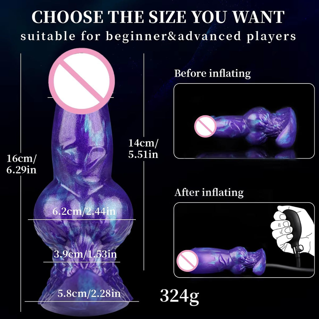 Inflatable fantasy dildo "Galaktisches Violett" by C-45, featuring vibrant violet color and detailed design for imaginative pleasure.