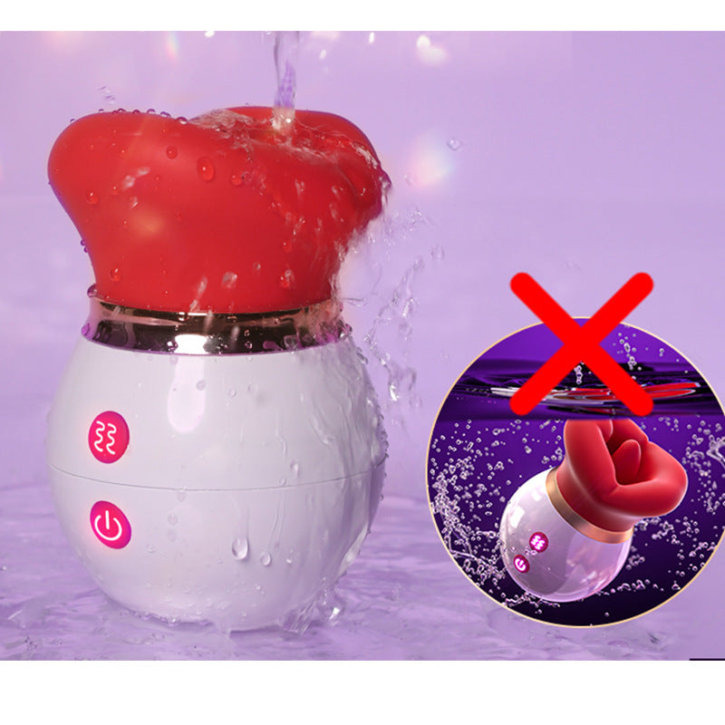 D-35 KissVortex Oral Delight, close-up of the sleek, colorful oral care device with textured grip and compact design.