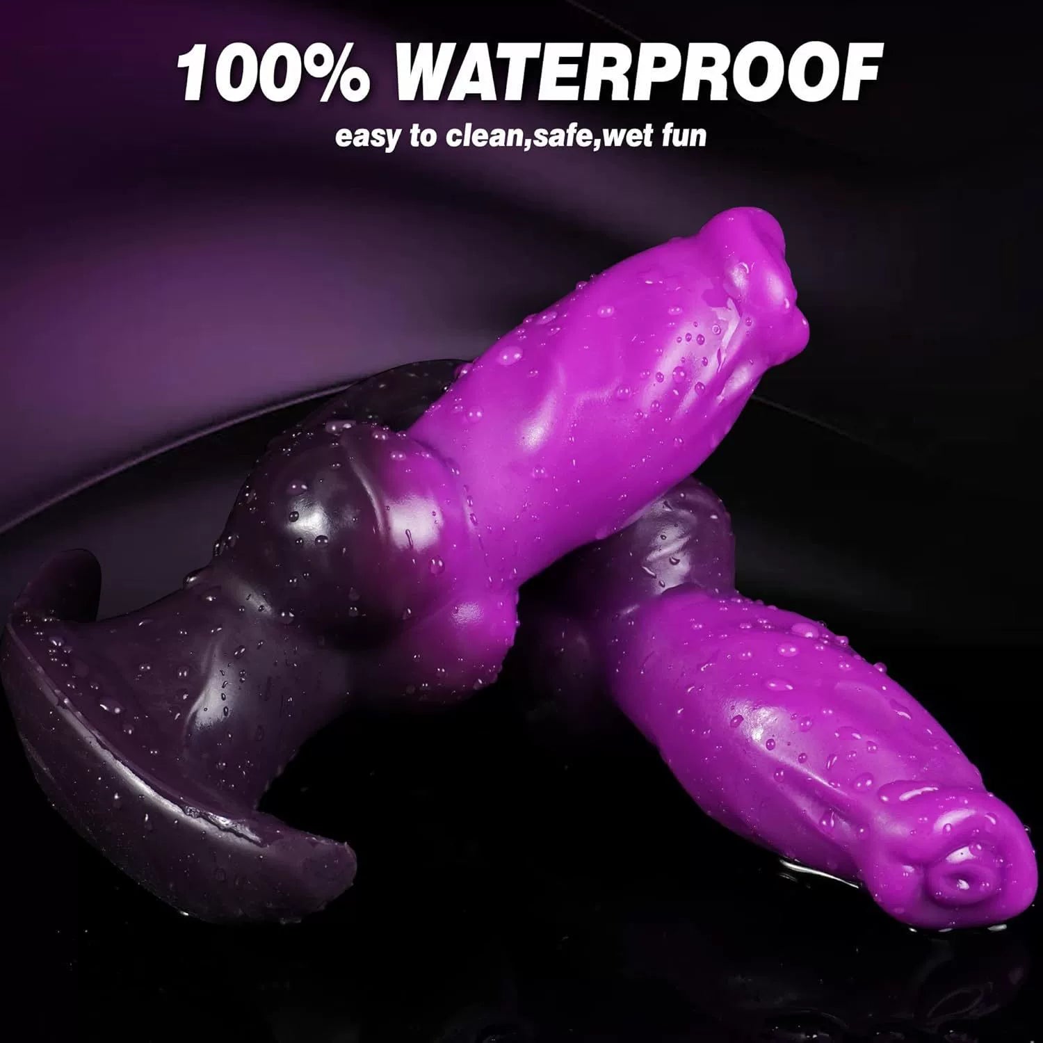 Purple inflatable anal plug from C-21, the Violetter Riese, featuring a smooth, rounded design for comfortable use.
