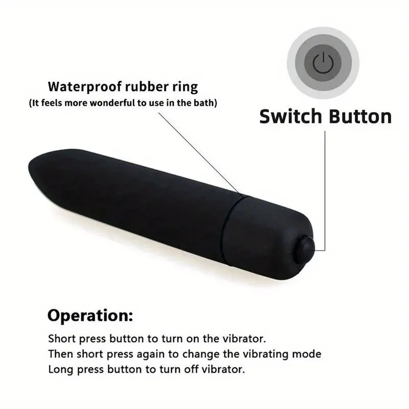 A-54 WhisperBliss Bullet Vibrator perfume bottle with sleek design and clear label, displayed against a neutral background.