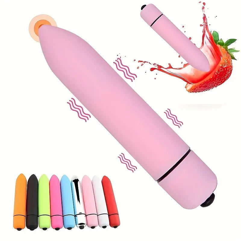 A-54 WhisperBliss Bullet Vibrator perfume bottle with sleek design and clear label, displayed on a white background.
