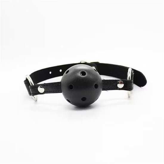 Couple wearing black leather BDSM bondage set with restraints and collar, showcasing dominant and submissive role play.