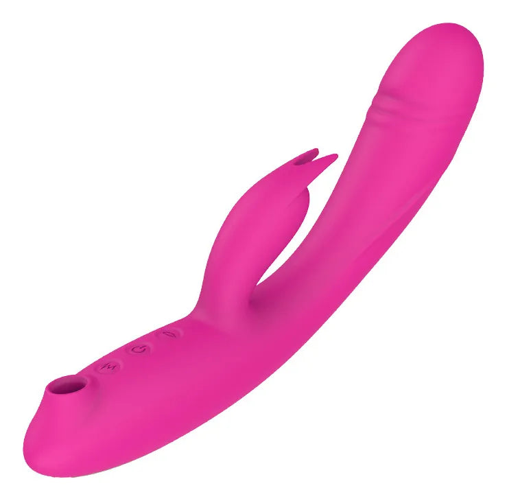 E-46 Doppelter Rabbit-Sturm rabbit vibrator with dual stimulators and textured design for enhanced pleasure.