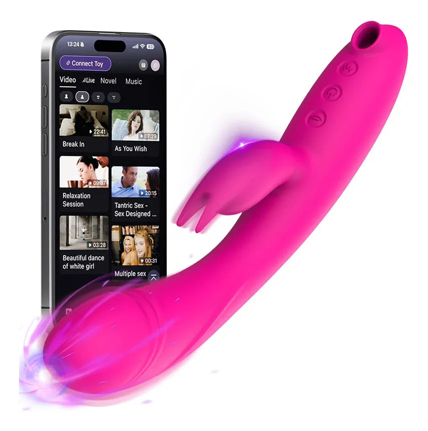 E-46 Doppelter Rabbit-Sturm vibrator featuring dual stimulators and ergonomic design for enhanced pleasure.