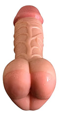Realistischer Masturbator in Penis-Form mit Kondom, A-47, zeigt detailreiche Oberfläche und realistische Textur