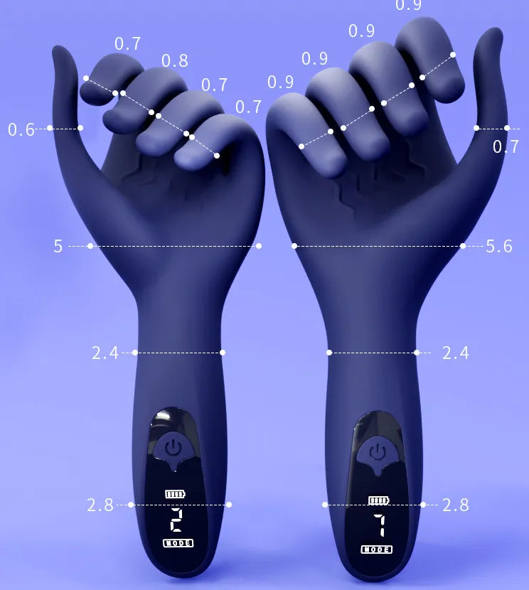 D-44 Hand of Lust vibrator in hand, showing its ergonomic design and textured surface for intimate pleasure.