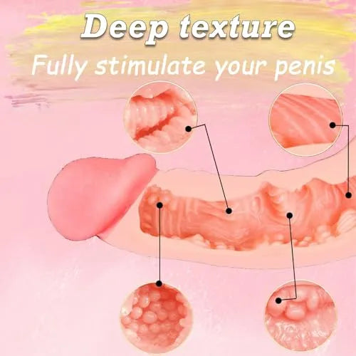 Realistic male masturbator in penis shape with condom, A-47 brand, detailed texture for enhanced sensation, displayed on a neutral background.