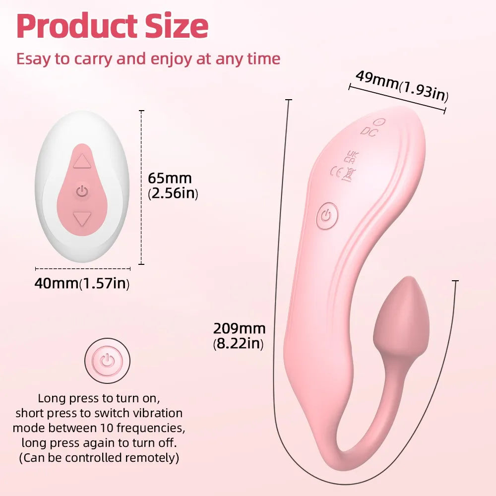 C-31 LunaFlex U-Vibrator with dual stimulation and clitoral stimulator, shown in sleek design on a neutral background.