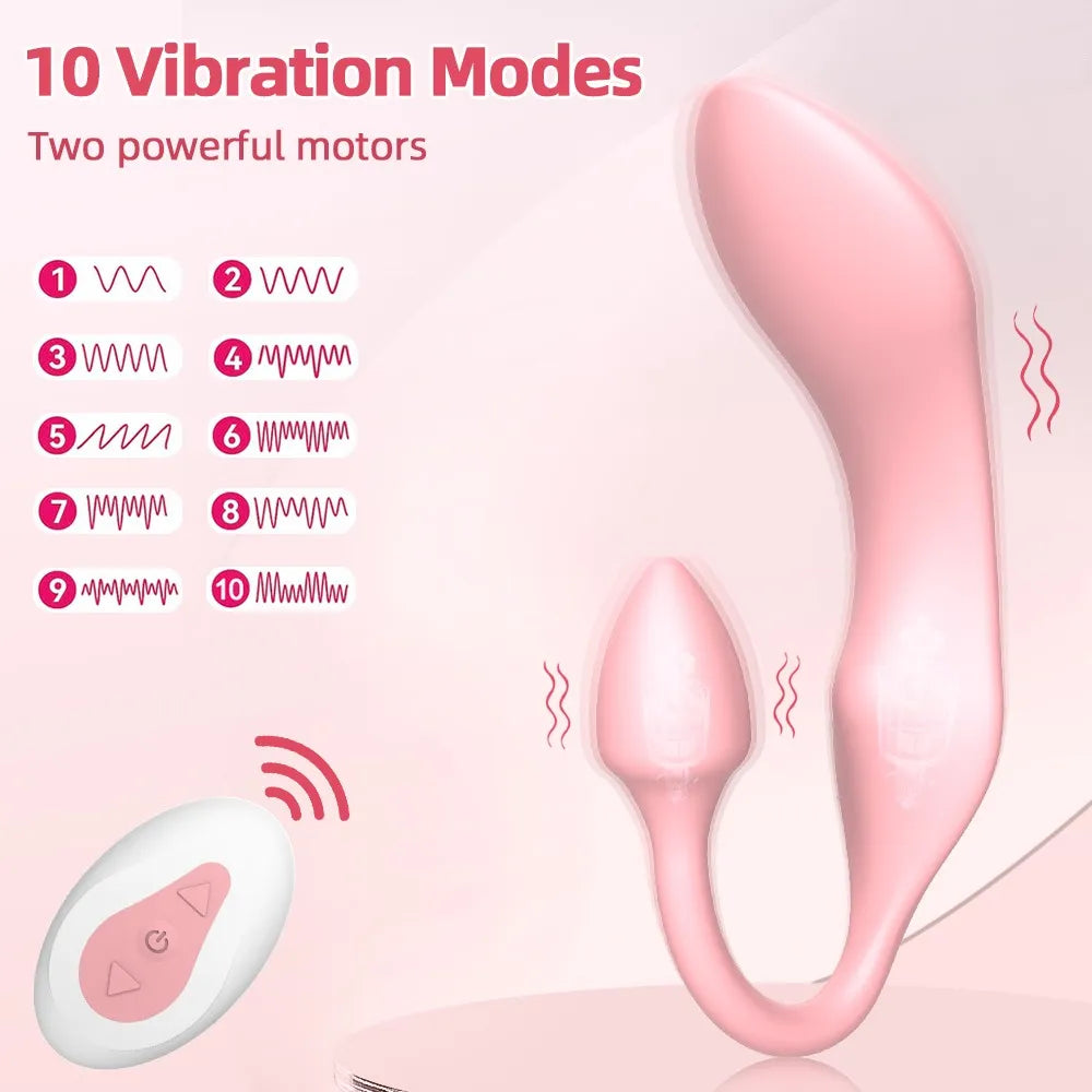 C-31 LunaFlex U-Vibrator with dual G-spot and clitoral stimulation, sleek design, and textured surface for enhanced pleasure.