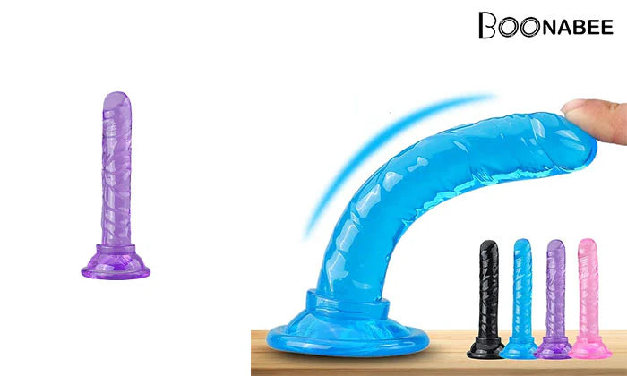 A-41 flexible mini dildo with suction cup, realistic phallus design, made for female masturbation and pleasure.