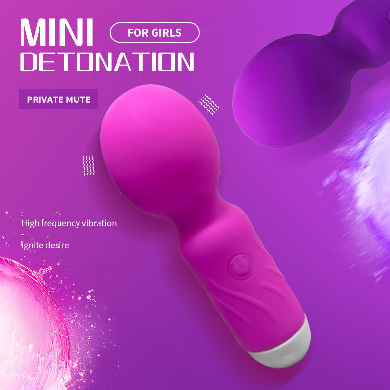 D-51 Forest Mini Detonator mini-vibrator with flexible head, pink silicone body, designed for versatile stimulation.