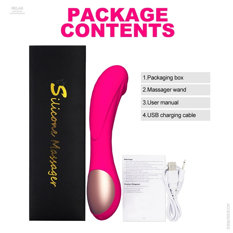 D-33 Silicone G-Spot and clitoral vibrator, ergonomic massager for G-spot and clitoris stimulation, smooth and flexible design