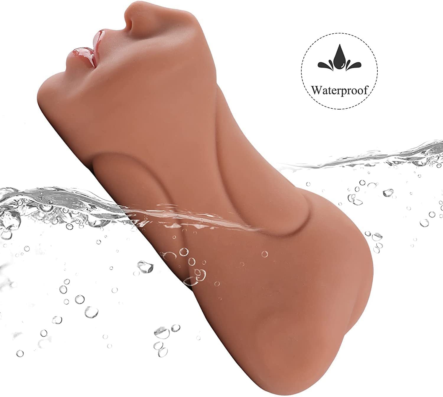 A-56 VelvetPeach DualHole Masturbator showing soft, peach-colored silicone with dual opening design for realistic pleasure.