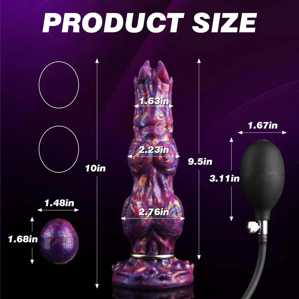 C-23 Monster Ovipositor inflatable dildo resembling an alien egg-laying toy, with textured surface and realistic design.